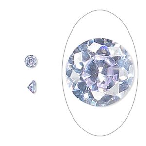 Gem, cubic zirconia, lavender, 4mm faceted round, Mohs hardness 8-1/2. Sold per pkg of 5.