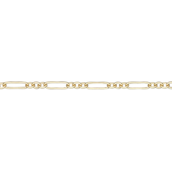 Chain, 14Kt gold-filled, 2mm figaro. Sold per pkg of 5 feet. image number 0
