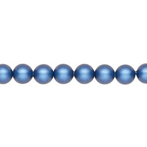 Pearl 500pk iridescent dark blue, Swarovski® 6mm round 5810