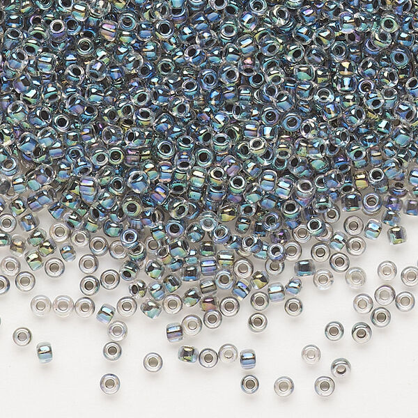 Seed bead, Dyna-Mites™, glass, pkg/40g, #11 round, translucent inside dyed color rainbow lilac, (324 11/0 RR). image number 0