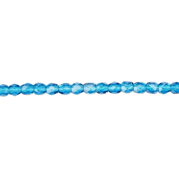 Bead, Czech fire-polished glass, dark aqua, 3mm faceted round. Sold per pkg of 1,200 (1 mass). image number 0