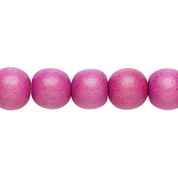 Bead, Taiwanese cheesewood (dyed / waxed), light purple, 9-10mm round. Sold per pkg of (2) 15-1/2" to 16" strands. image number 0