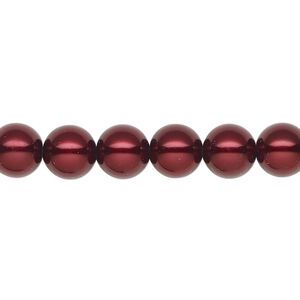 Pearl 100pk bordeaux, Preciosa Czech crystal 8mm round