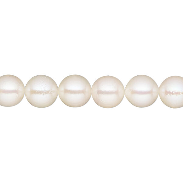Pearl Akoya cultured saltwater 1pk white, 7.5-8mm round B grade bleached 15.5-16 inch image number 0