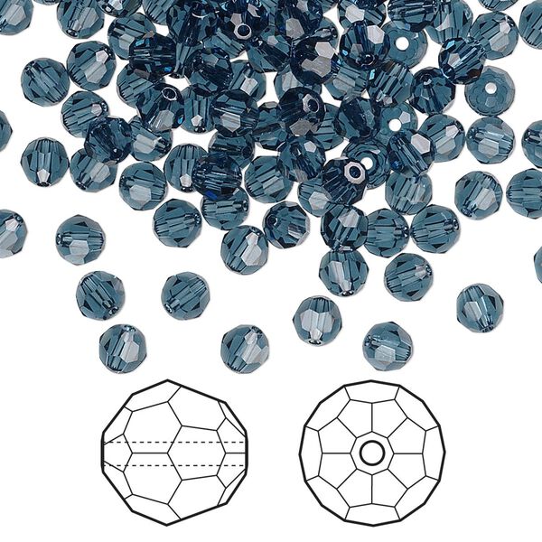 Bead 144pk Montana, Crystal Passions® 4mm round 5000 image number 0