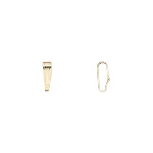 Bail, 14Kt gold, 8.5x2.5mm snap-on, 6mm grip length. Sold individually.
