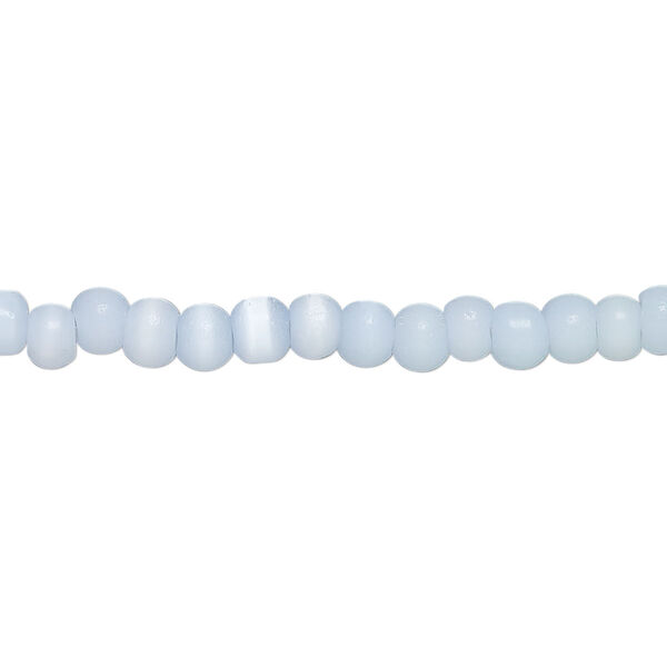 Bead, cat's eye glass (fiber optic glass), light blue-violet, 3-4mm round, economy grade. Sold per 15-inch strand. image number 0