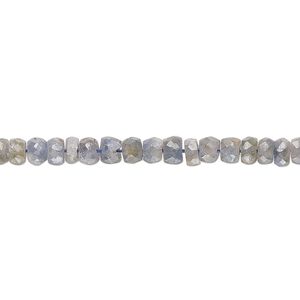 Blue-grey sapphire 1pkg1, hand-cut faceted rondelle bead 14 inch 3x2mm-4x3mm