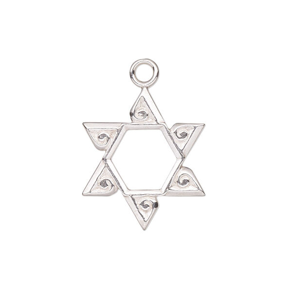 Drop, JBB Findings, sterling silver, 21x18mm single-sided Star of David. Sold individually. image number 0
