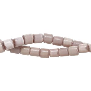 Bead fiber optic 2pk opaque purple, 4x4mm-6x6mm round tube 14 inch