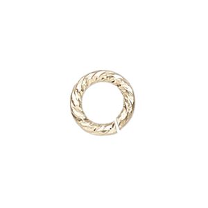 Jump ring, 14Kt gold-filled, 4mm diamond-cut round, 2.5mm inside diameter, 20 gauge. Sold per pkg of 20.