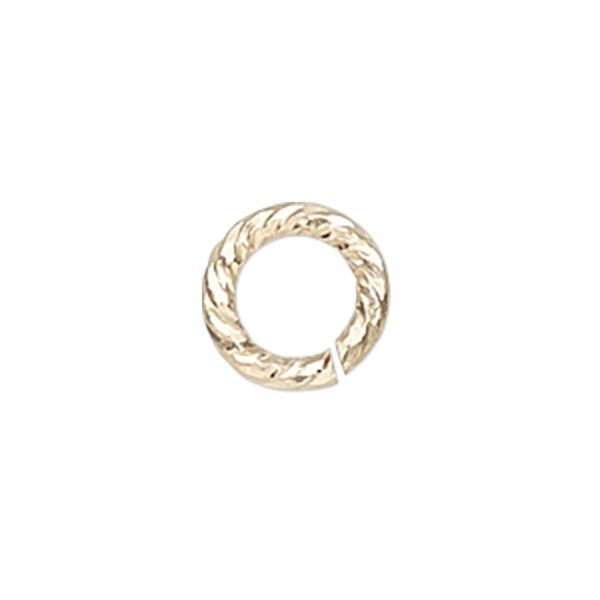 Jump ring, 14Kt gold-filled, 4mm diamond-cut round, 2.5mm inside diameter, 20 gauge. Sold per pkg of 20. image number 0