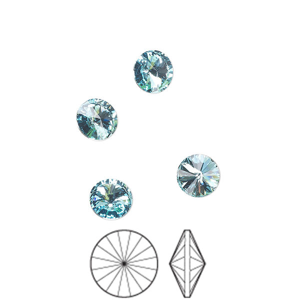 Chaton 288pk aqua bohemica foil back, Preciosa MAXIMA Czech crystal rhinestone 6.14-6.32mm rivoli SS29 image number 0