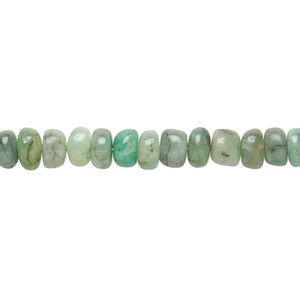 Emerald 1pkg1, hand-cut rondelle bead 13 inch 5x2mm-6x4mm