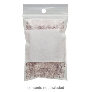 Bag, Tite-Lip™, plastic, clear and white, 2x3-inch top zip with block and hole. Sold per pkg of 1,000.