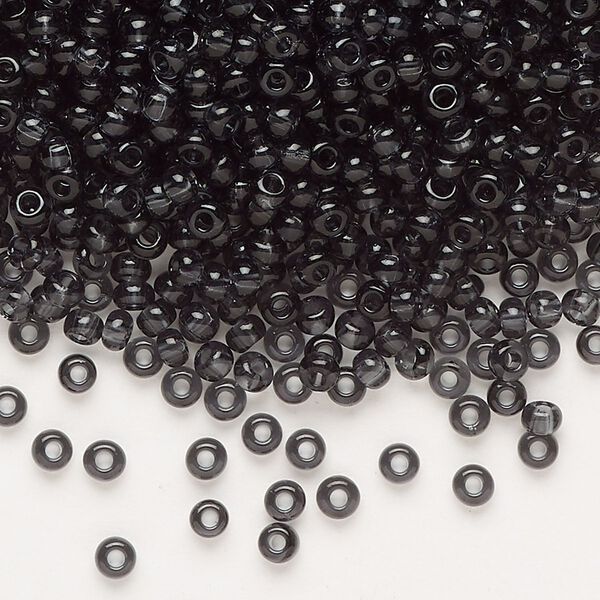 Seed bead, Preciosa Ornela Czech glass, pkg/50g, #8 rocaille, transparent grey, (40010). image number 0