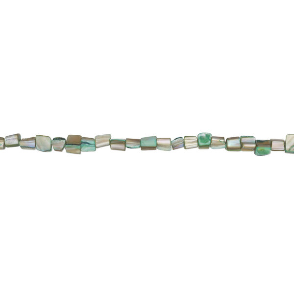 Mother-of-pearl shell 1pkg1, triangle tube bead 15 inch light teal green 6x5mm-10x8mm image number 1