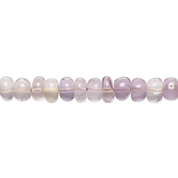 Amethyst / ametrine 1pkg1, hand-cut rondelle bead C+ grade, 8 inch 6x3mm-7x5mm image number 0