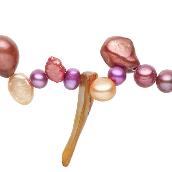 Freshwater pearl 1pkg1, mixed-drilled mixed shapes 15 inch multicolored 4mm-26x11mm cultured image number 0