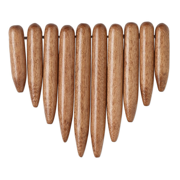 Focal, Taiwanese cheesewood (dyed / waxed), light brown, 20x5mm-41x5mm graduated fan spike. Sold per 10-piece set. image number 0