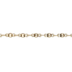 Chain 1pkg1 round link, 2.5mm, gold-finished brass 5 foot unfinished