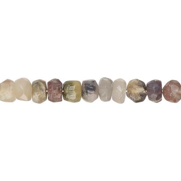 Multi-tourmaline 1pkg1, hand-cut faceted rondelle bead natural 14 inch 5x3mm-6x5mm image number 0