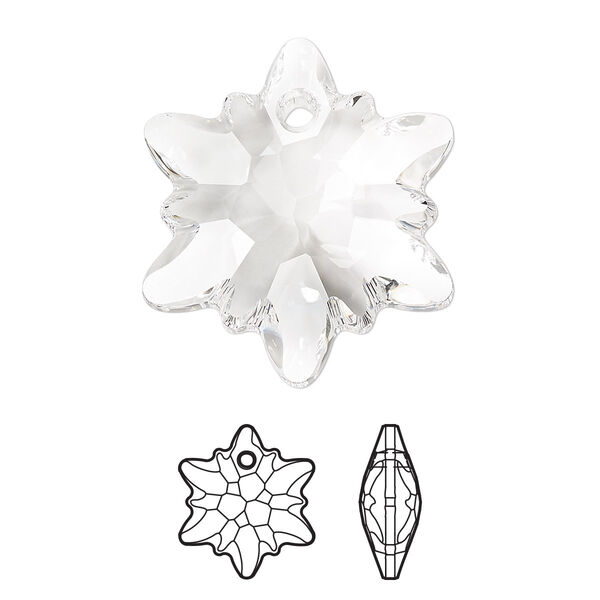 Drop 1pk crystal, Crystal Passions® 28mm pendant edelweiss 6748 image number 0