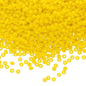 Seed bead, Preciosa Ornela Czech glass, pkg/50g, #11 rocaille, opaque yellow, (83130).