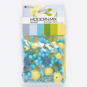 Bead / seed bead / drop mix, acrylic, opaque to transparent multicolored, #11-23x13mm mixed shapes with 0.4-2.5mm hole. Sold per 70-gram pkg, approximately 820 beads.