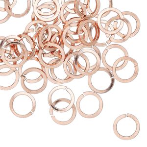 Jump ring, copper, 8mm hand-cut round square wire, 5.7mm inside diameter, 18 gauge. Sold per pkg of 50.