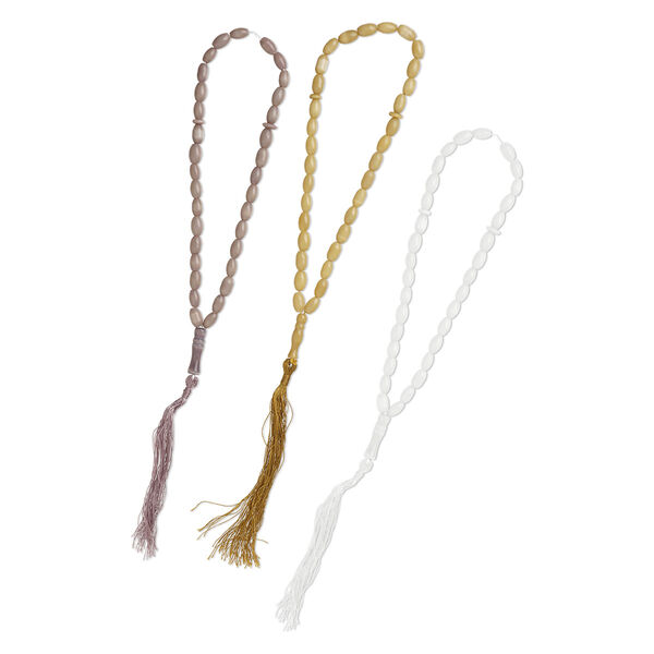 Prayer bead mix, cat's eye glass (fiber optic glass), 13 inches. Sold per pkg of 3. image number 0