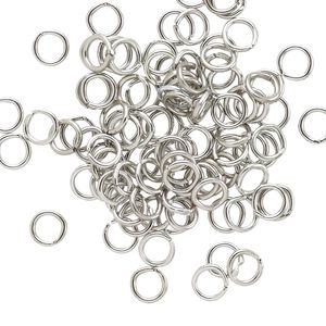 Jump ring, anodized aluminum, metallic grey, 5mm round, 3.4mm inside diameter, 20 gauge. Sold per pkg of 100.