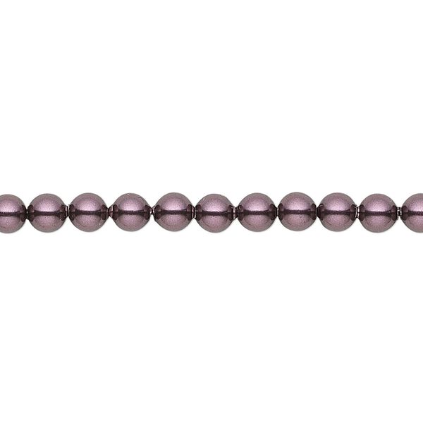 Pearl 100pk burgundy, Crystal Passions® 4mm round 5810 image number 0