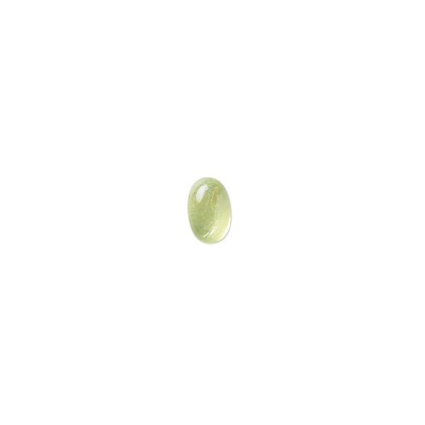 Cabochon, peridot (natural), 6x4mm calibrated oval, B grade, Mohs hardness 6-1/2 to 7. Sold individually. image number 0