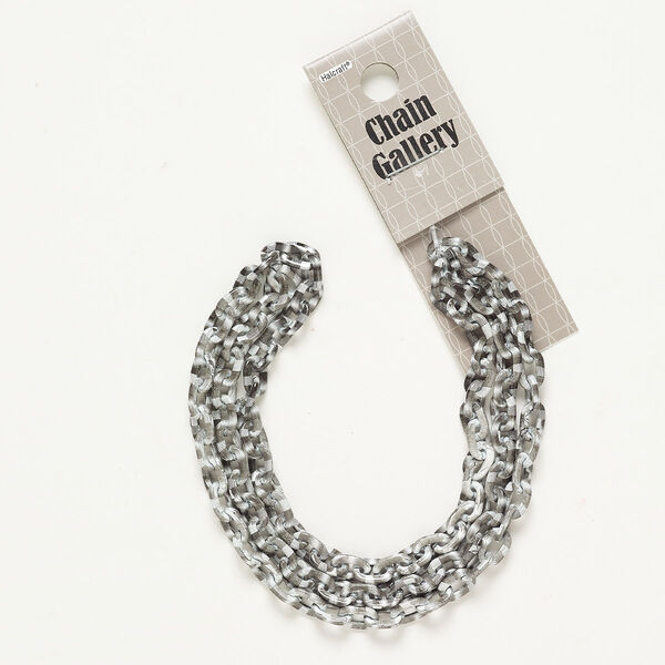 Chain anodized aluminum 1pk 5.9mm oval rolo, black grey 22 inch image number 0
