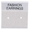 Earring card, flocked plastic, grey and black, 1x1-inch square with "FASHION EARRINGS." Sold per pkg of 100. image number 0