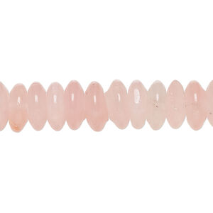 Rose quartz 1pkg1, saucer bead natural, 15 inch 10x3mm-10x5mm