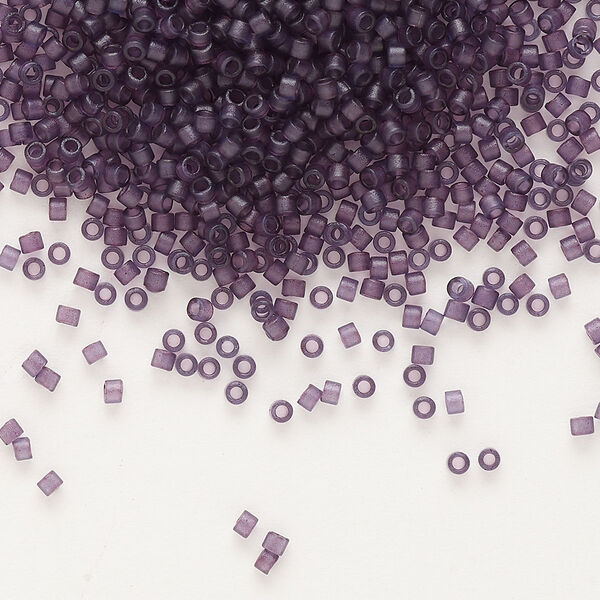 Seed bead, Delica®, glass, pkg/250g, #11 round, translucent matte plum aqua (DB-0782). image number 0