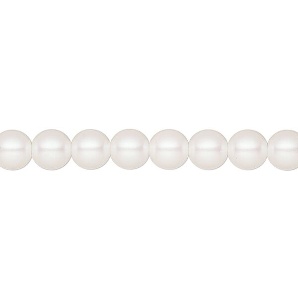 Pearl 200pk pearlescent white, Preciosa Czech crystal 6mm round image number 0