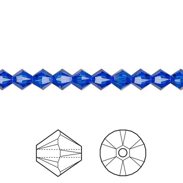 Bead 24pk majestic blue, Crystal Passions® 5mm bicone 5328 image number 0