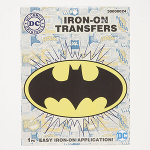 Iron-on transfer 1pkg1 vinyl, yellow and black, 9-5/8 x 4-3/4 inches oval with Bat Signal™