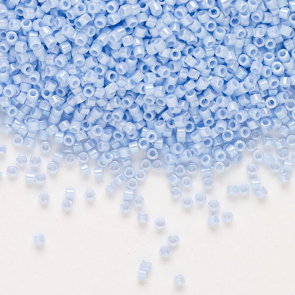 Seed bead, Delica®, glass, pkg/7.5g, #11 round, opaque rainbow agate blue (DB-1577). image number 0