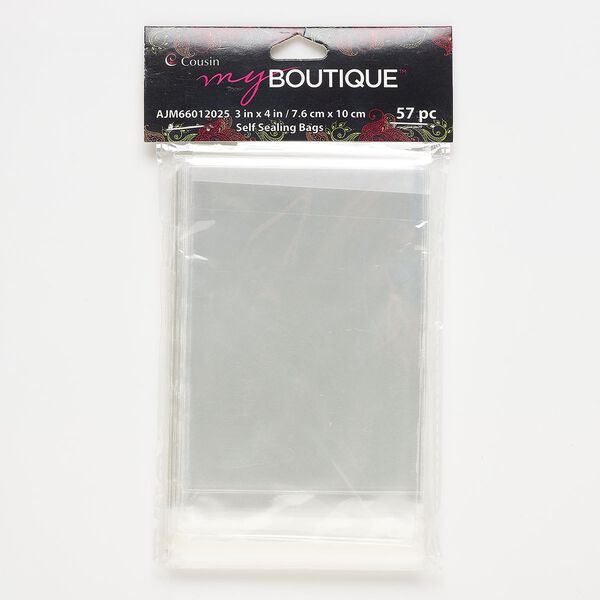 Bag, self-sealing plastic, clear, 3x4-inch. Sold per pkg of 57. image number 0
