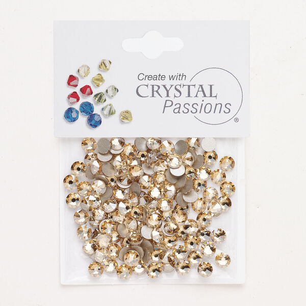 Flat back 1pkg144 crystal golden shadow foil back, Crystal Passions&reg; rhinestone 4.60-4.80mm round SS20 image number 0