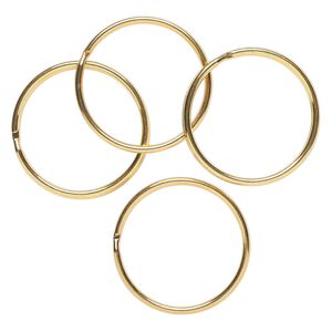 Split ring, gold-finished steel, 58mm round with 51mm inside diameter. Sold per pkg of 4.