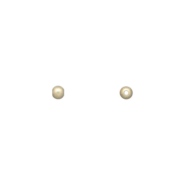 Bead, 14Kt gold-filled, 3mm seamless satin round. Sold per pkg of 4. image number 0