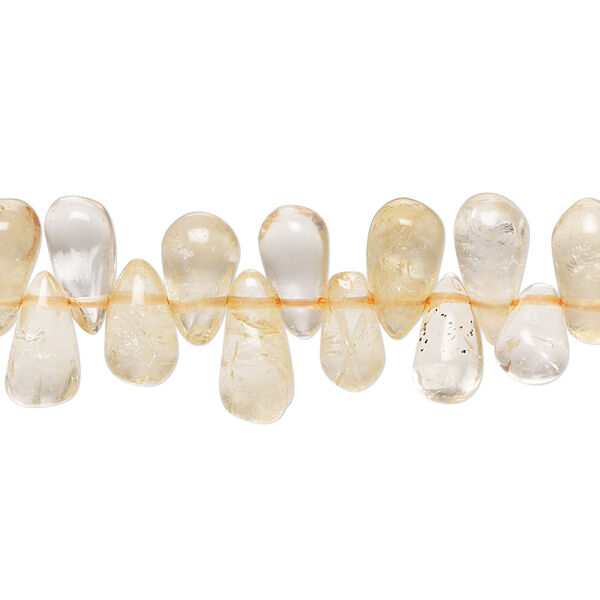 Citrine 1pkg1, hand-cut top-drilled teardrop bead C grade, 13 inch 7x5mm-14x6mm image number 0