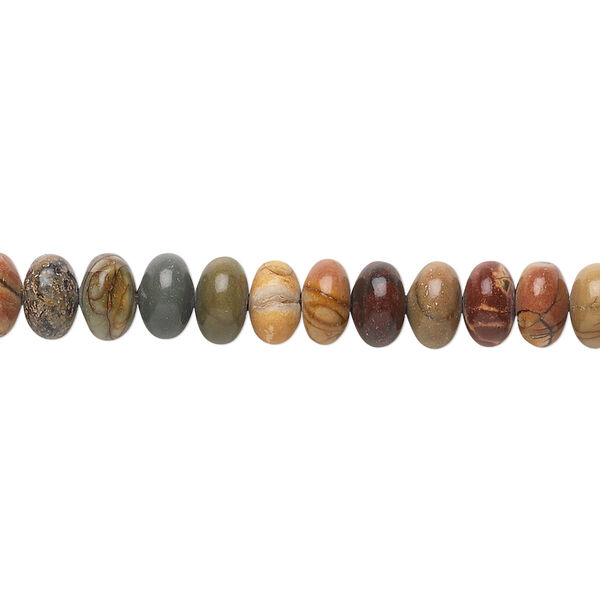 Bead, red creek jasper (stabilized), 6x4mm rondelle, B grade, Mohs hardness 6-1/2 to 7. Sold per 15-1/2" to 16" strand. image number 0