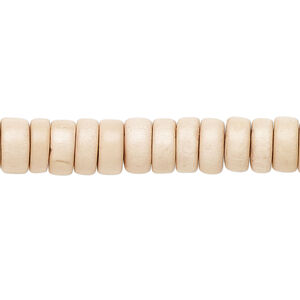 Bead 1pkg1, Taiwanese cheesewood (dyed / waxed), tan, 8x4mm rondelle, 15-1/2 to 16 inches.