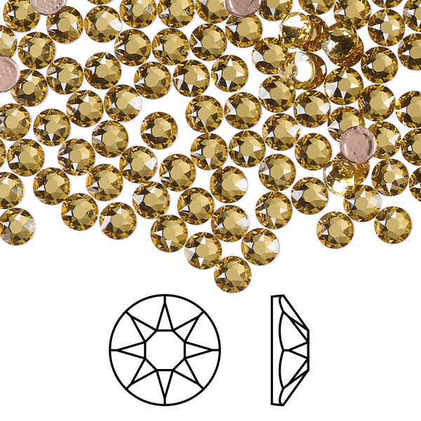Flat back 1440pk dark jonquil foil back, Swarovski® hotfix 3.8-4mm round SS16 2078 image number 0
